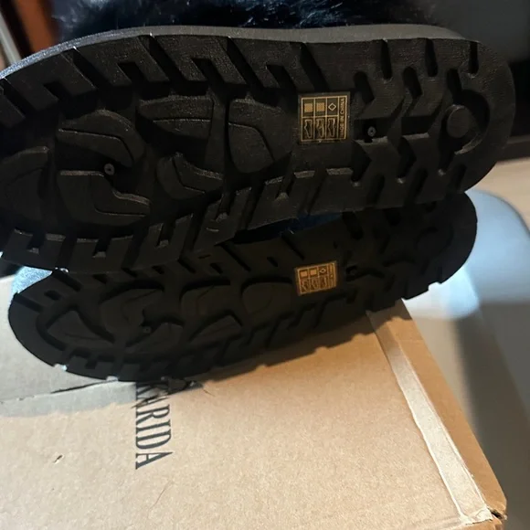 Black Faux Fur Boots - Picture 5 of 6